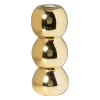 Vaas geribbeld - goud - ø12.5x5 cm