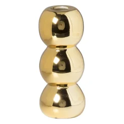 Vaas geribbeld - goud - ø12.5x5 cm