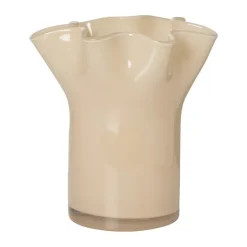 Vaas golf - beige - 22.5x20x19 cm