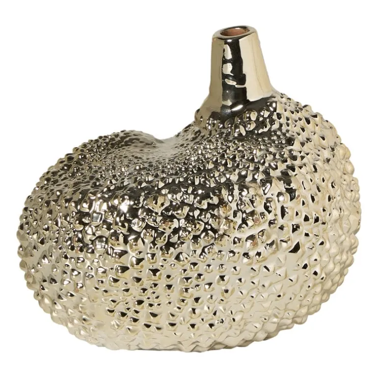 Vaasje organisch - zilverkleurig - 17x15x15.5 cm