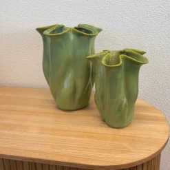 Vaas reactive glaze klein - groen - 19.3x16x14.3 cm