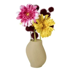 Vaas ribbel klein - beige - ø12x15 cm