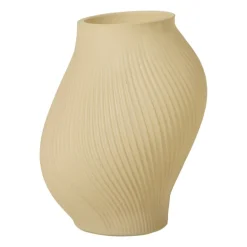 Vaas ribbel klein - beige - ø12x15 cm