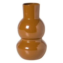 Vaas twee bollen - bruin - ø12.5x21 cm