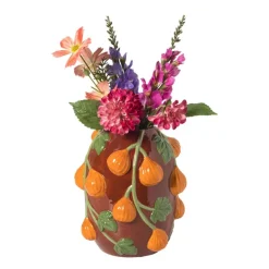 Vaas vijgen - bordeauxrood/oranje - ø22x24.5 cm
