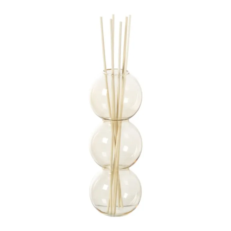 Vaas voor geurstokjes bollen - geel - ø6.5x16.5 cm