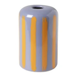 Vaas voor geurstokjes strepen - paars/oranje - ø8x13 cm