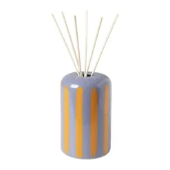 Vaas voor geurstokjes strepen - paars/oranje - ø8x13 cm