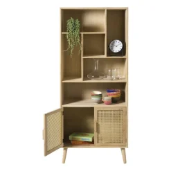 Vakkenkast Java met deuren - bruin - 170x70x33.5 cm