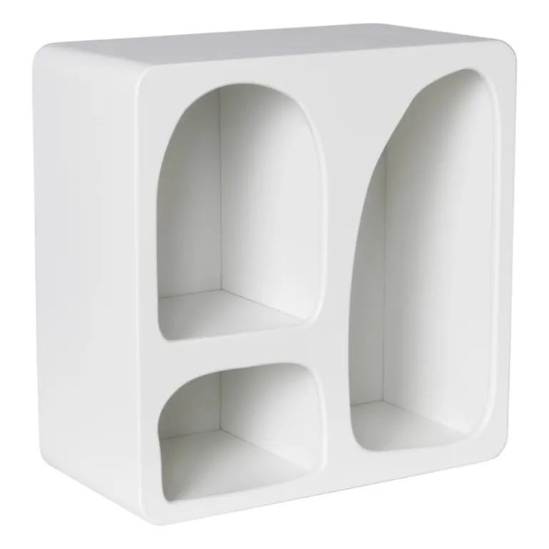 3 vakkenkast Zaha organic - MDF - wit - 30x30x15 cm
