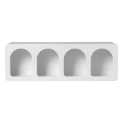 4 vakkenkast Zaha organic - MDF - wit - 20x60x15 cm
