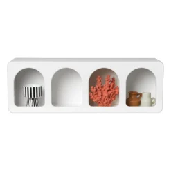 4 vakkenkast Zaha organic - MDF - wit - 20x60x15 cm