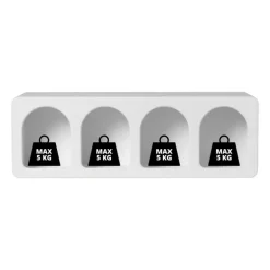 4 vakkenkast Zaha organic - MDF - wit - 20x60x15 cm