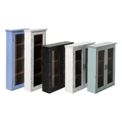 Vitrinekast 1 deur - blauw - 80x30x15 cm