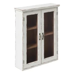 Vitrinekast 2 deuren - wit - 60x50x15 cm