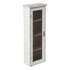Vitrinekast 1 deur - wit - 80x30x15 cm