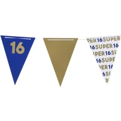 Vlaggenlijn 16 jaar - blauw - 10 meter