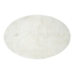 Vloerkleed fluffy ovaal - wit - 120x180 cm