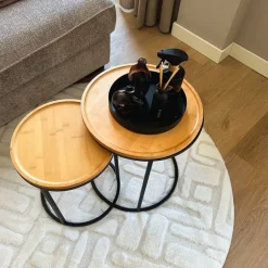 Vloerkleed native - wit - ø120 cm
