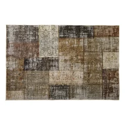 Vloerkleed patchwork - bruin/wit - 120x180 cm