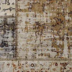 Vloerkleed patchwork - bruin/wit - 120x180 cm