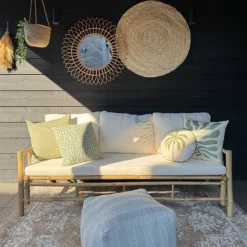 Vloerkleed riet - naturel - ø120 cm