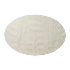 Vloerkleed wave ovaal - wit - 120x180 cm