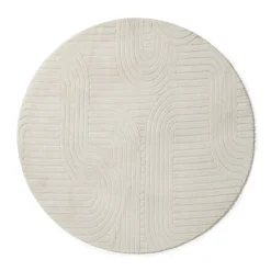 Vloerkleed wave - wit - ø120 cm