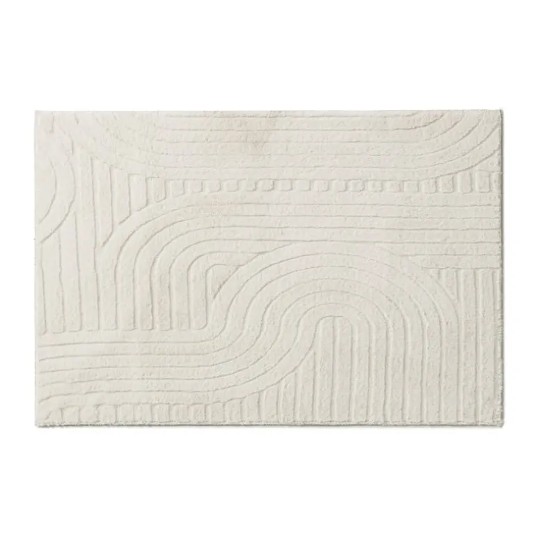 Vloerkleed wave - wit - 60x90 cm