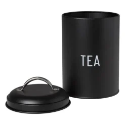 Voorraadblik tea - zwart - ø11x15 cm