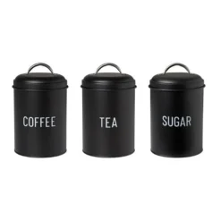 Voorraadblik tea - zwart - ø11x15 cm