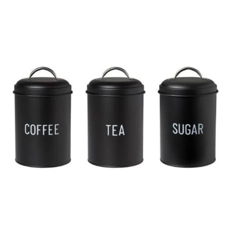 Voorraadblik tea - zwart - ø11x15 cm