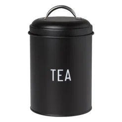 Voorraadblik tea - zwart - ø11x15 cm