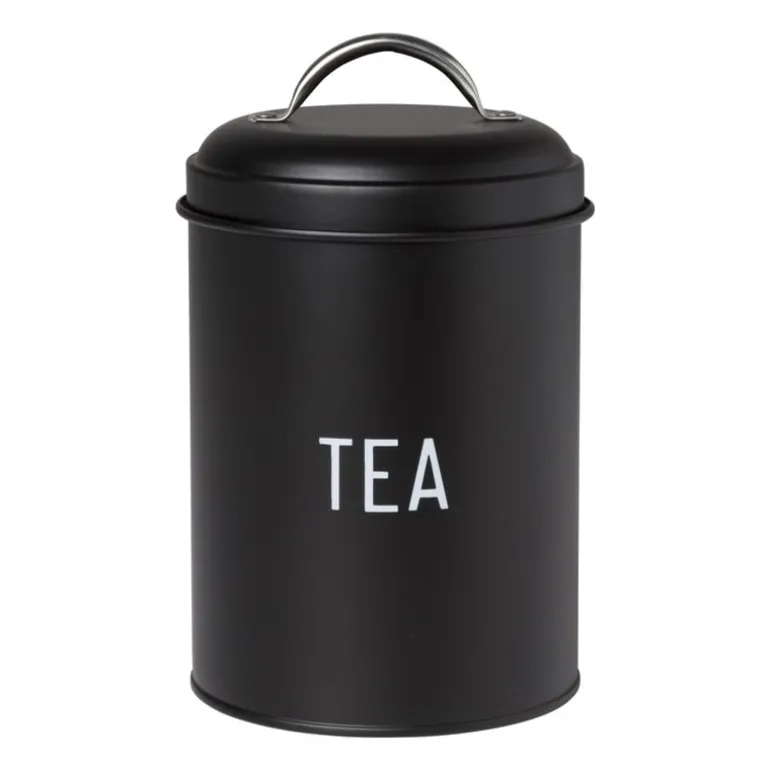 Voorraadblik tea - zwart - ø11x15 cm