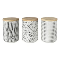 Voorraadpot Kasitoo streep - zwart/wit - 600 ml