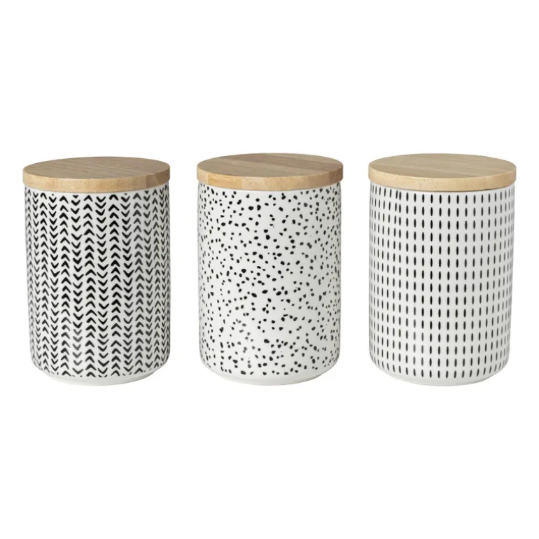 Voorraadpot Kasitoo - zwart/wit - 600 ml
