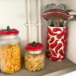 Voorraadpot tomaat - transparant/rood - 1.2 liter