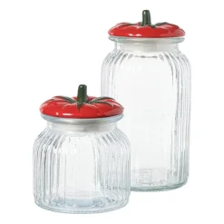 Voorraadpot tomaat - transparant/rood - 900 ml