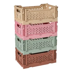 Vouwkrat middel - beige - 10.5x27x17 cm