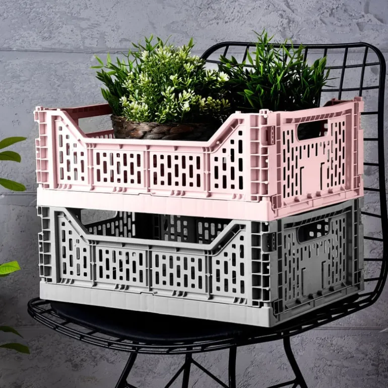 Vouwkrat middel - roze - 10x27x17 cm