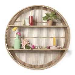 Wandkastje bamboe rond - ø75x13 cm