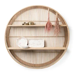 Wandkastje bamboe rond - ø75x13 cm
