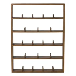 Wandkast voor 23 mokken - bruin - 63.5x48x9 cm