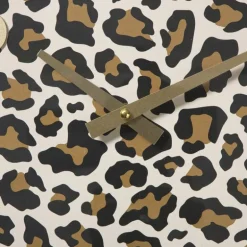 Wandklok luipaard - bruin/goud - ø30 cm