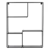 Wandrek met vakken Quin - zwart - 50x40x11.5 cm