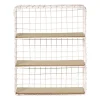 Wandrek wire met 3 planken - beige/bruin - 50x40x14 cm