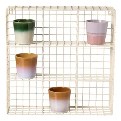 Wandrek wire 9 vakken - beige - 40x40x10 cm