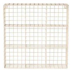 Wandrek wire 9 vakken - beige - 40x40x10 cm