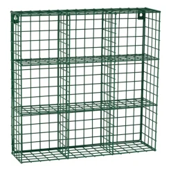 Wandrek wire 9 vakken - groen - 40x40x10 cm