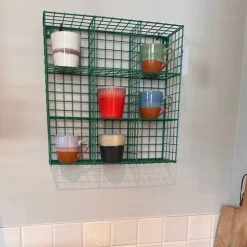 Wandrek wire 9 vakken - groen - 40x40x10 cm